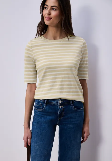 T-shirt à rayures smoke beige