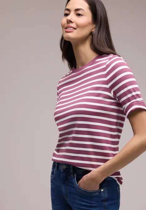 T-shirt à rayures dark clouded blush