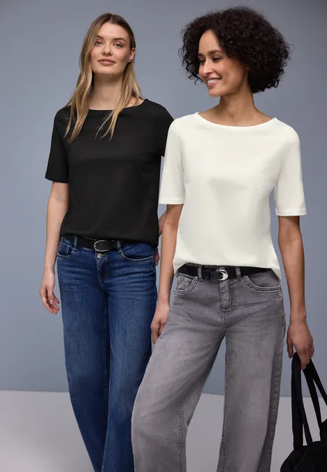 Koszulka Basic w 2-paku off white/black