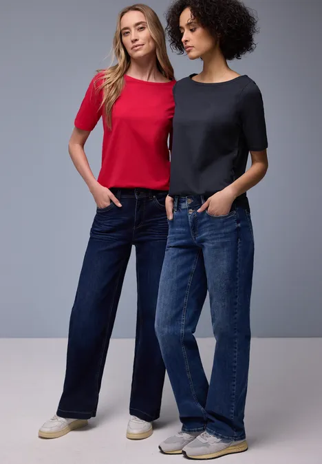 Koszulka Basic w 2-paku shadowed navy/salsa red