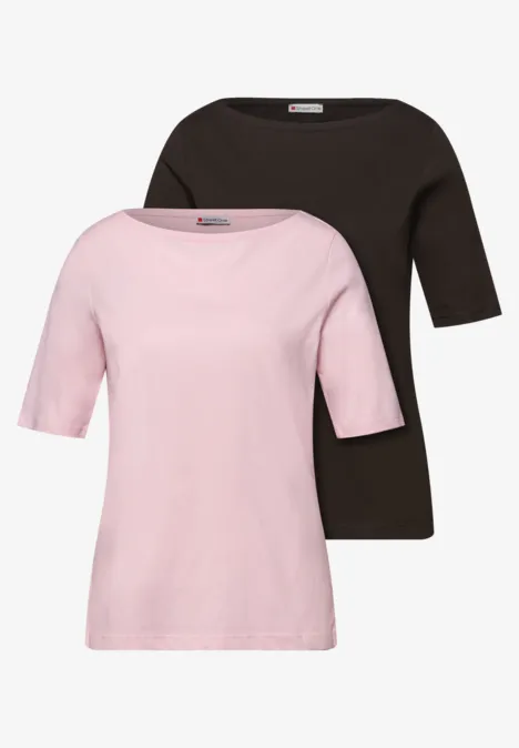 Koszulka Basic w 2-paku espresso brown/minimal rose