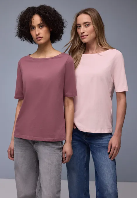 T-shirt basique en pack de 2 minimal rose/dark clouded b.