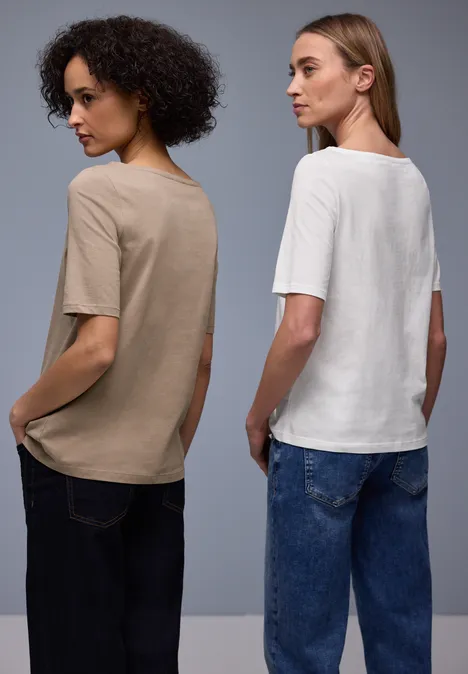 T-shirt basique en pack de 2 off white/light terra mocha