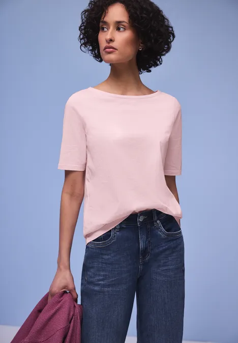 T-shirt de base minimal rose