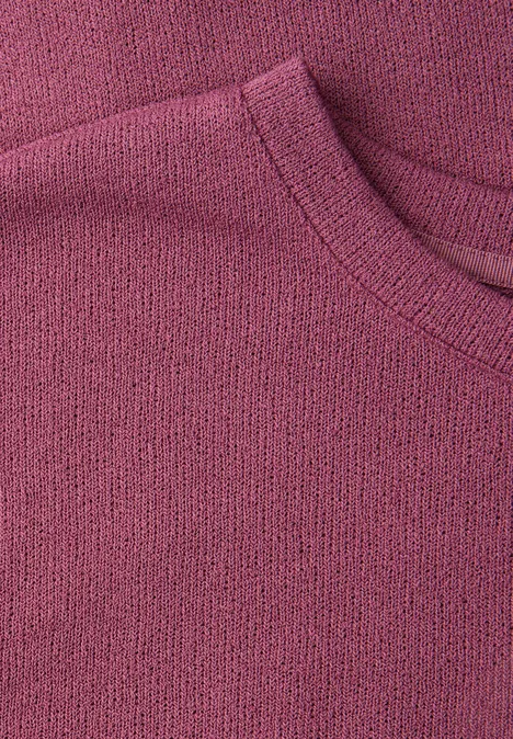 T-Shirt mit Rundhals im Strick-Look dark clouded blush