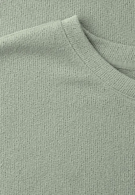 T-Shirt mit Rundhals im Strick-Look mint leaf