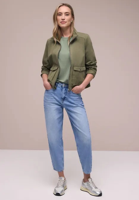 T-Shirt mit Rundhals im Strick-Look mint leaf