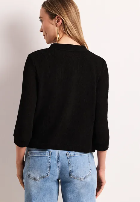 Veste à manches longues en look tricot Black