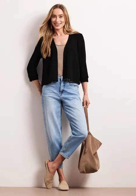 Veste à manches longues en look tricot Black