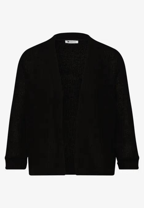 Veste à manches longues en look tricot Black