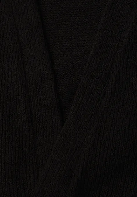 Veste à manches longues en look tricot Black