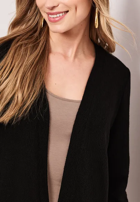 Veste à manches longues en look tricot Black