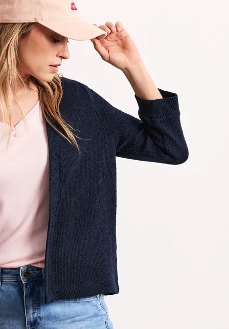 Langarm Jacke im Strick-Look shadowed navy