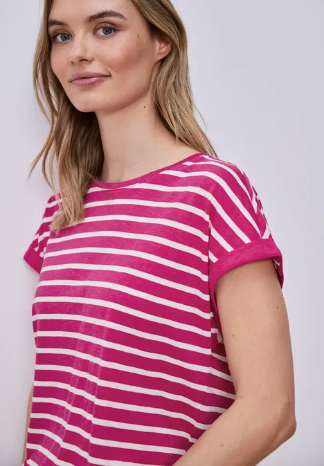 T-shirt à rayures Dropped Shoulder magenta dream T-shirt à rayures Dropped Shoulder magenta dream