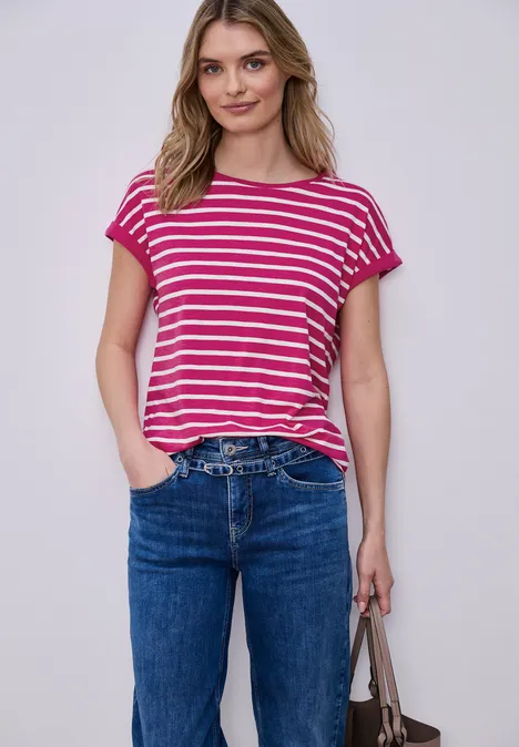 T-shirt à rayures Dropped Shoulder magenta dream T-shirt à rayures Dropped Shoulder magenta dream