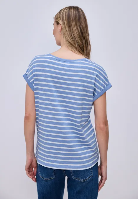 T-shirt à rayures Dropped Shoulder bonnet blue T-shirt à rayures Dropped Shoulder bonnet blue