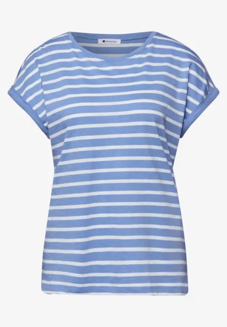 T-shirt à rayures Dropped Shoulder bonnet blue T-shirt à rayures Dropped Shoulder bonnet blue