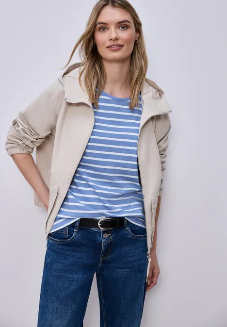 T-shirt à rayures Dropped Shoulder bonnet blue T-shirt à rayures Dropped Shoulder bonnet blue