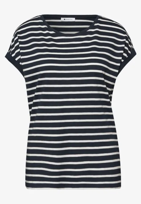 T-shirt à rayures Dropped Shoulder shadowed navy T-shirt à rayures Dropped Shoulder shadowed navy