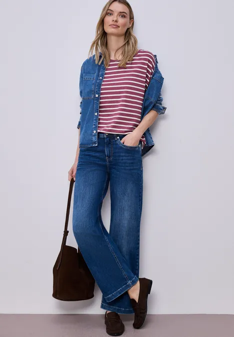 T-shirt à rayures Dropped Shoulder dark clouded blush T-shirt à rayures Dropped Shoulder dark clouded blush