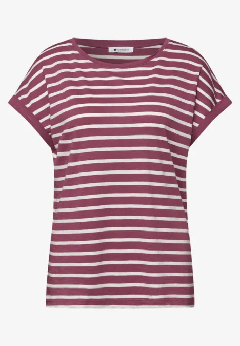 T-shirt à rayures Dropped Shoulder dark clouded blush T-shirt à rayures Dropped Shoulder dark clouded blush