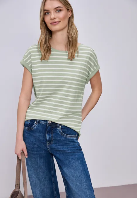 T-shirt à rayures Dropped Shoulder mint leaf T-shirt à rayures Dropped Shoulder mint leaf