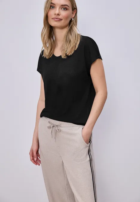 Chemise dropped shoulder look lin Black Chemise dropped shoulder look lin Black