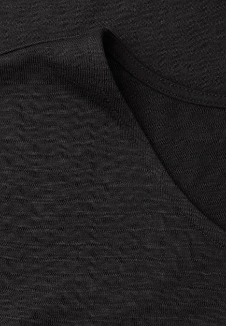 Chemise dropped shoulder look lin Black Chemise dropped shoulder look lin Black