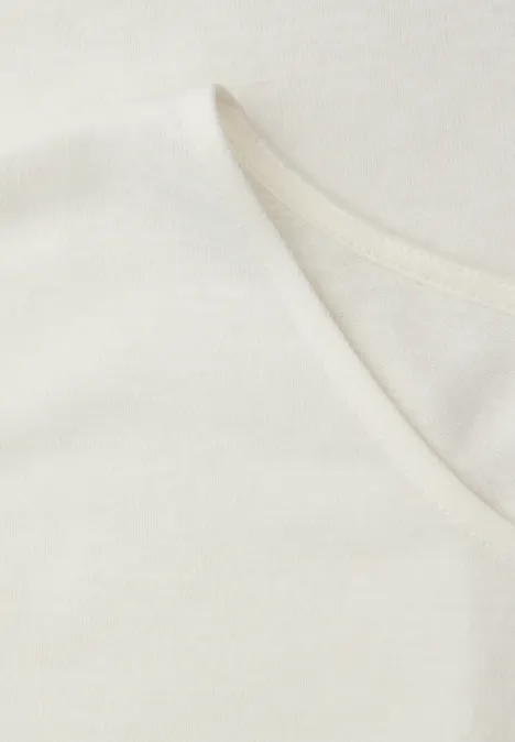 Dropped Shoulder Shirt im Leinen-Look off white