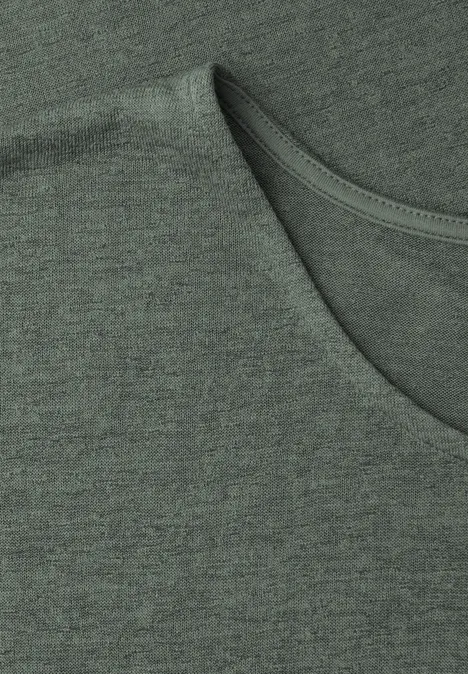 Shirt met overhangende schouders in linnenlook bound green Shirt met overhangende schouders in linnenlook bound green