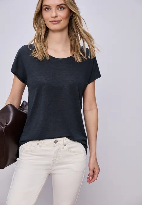 Chemise dropped shoulder look lin shadowed navy Chemise dropped shoulder look lin shadowed navy