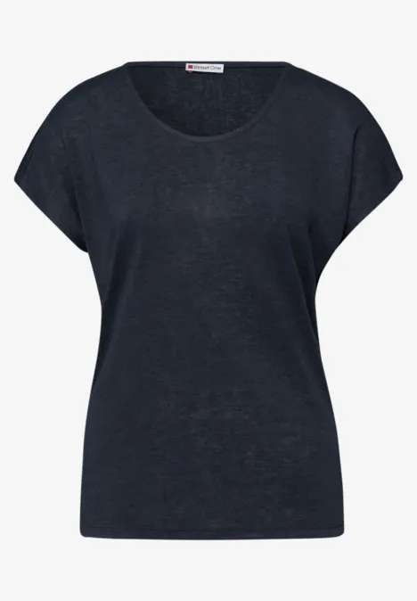 Chemise dropped shoulder look lin shadowed navy Chemise dropped shoulder look lin shadowed navy