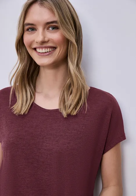 Chemise dropped shoulder look lin truffle red