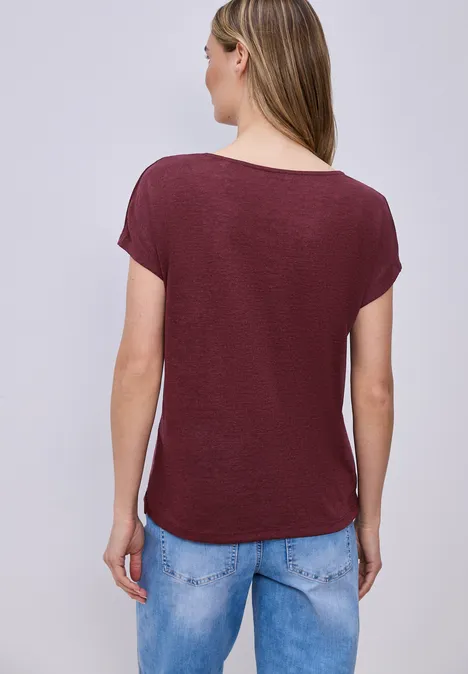 Chemise dropped shoulder look lin truffle red