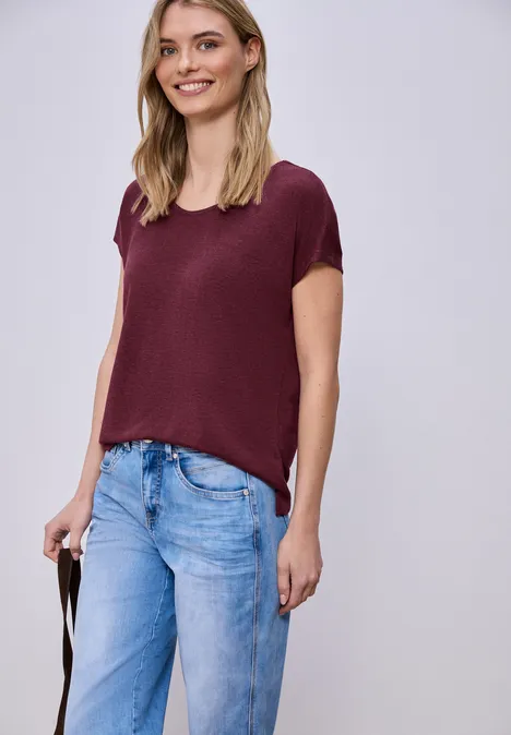 Chemise dropped shoulder look lin truffle red