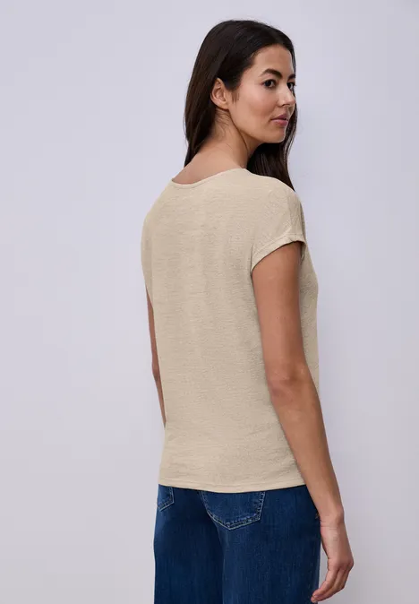Dropped Shoulder Shirt im Leinen-Look clay sand