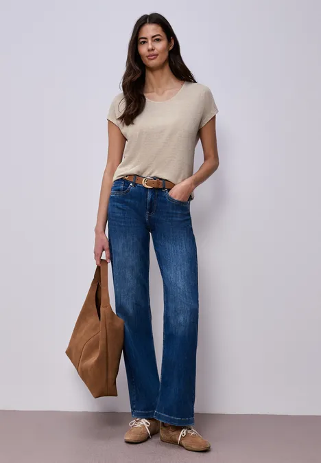 Dropped Shoulder Shirt im Leinen-Look clay sand