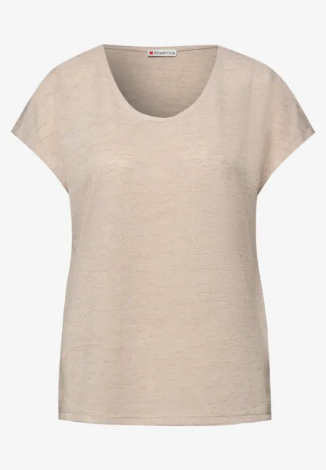 Dropped Shoulder Shirt im Leinen-Look clay sand
