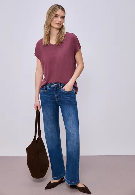 Dropped Shoulder Shirt im Leinen-Look dark clouded blush