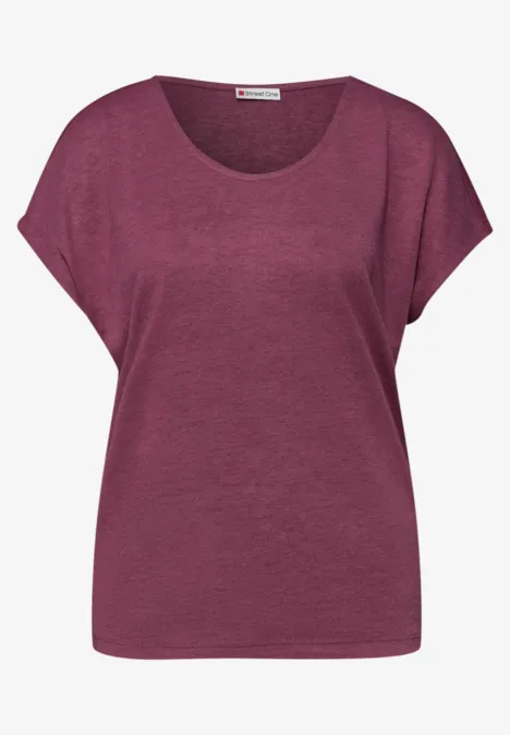 Dropped Shoulder Shirt im Leinen-Look dark clouded blush