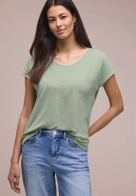 Chemise dropped shoulder look lin mint leaf Chemise dropped shoulder look lin mint leaf