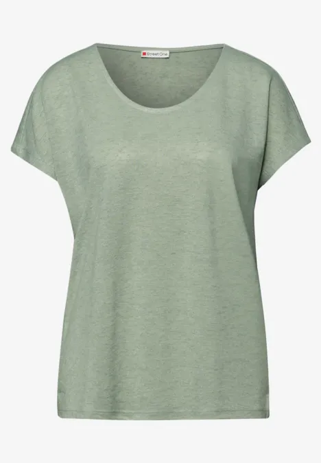 Chemise dropped shoulder look lin mint leaf Chemise dropped shoulder look lin mint leaf