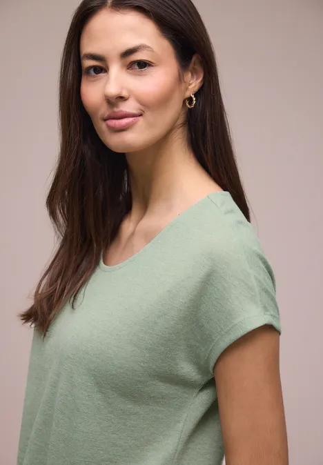 Chemise dropped shoulder look lin mint leaf Chemise dropped shoulder look lin mint leaf