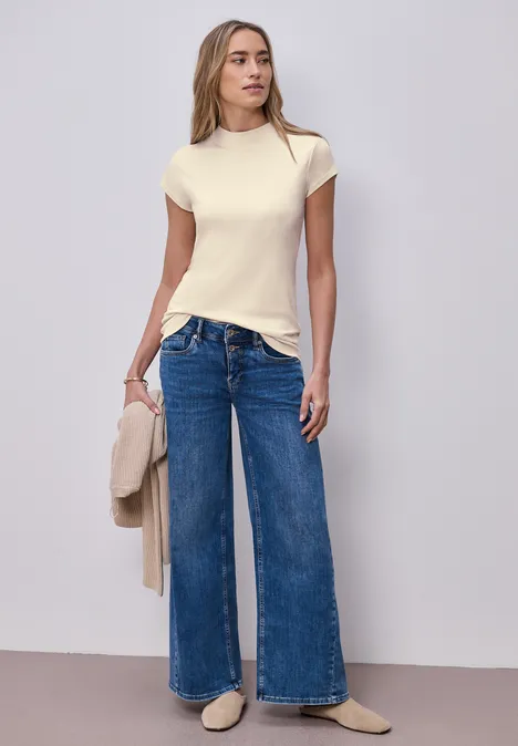 T-shirt de base avec Turtle Neck smoke beige T-shirt de base avec Turtle Neck smoke beige