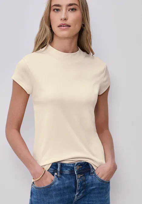 T-shirt de base avec Turtle Neck smoke beige T-shirt de base avec Turtle Neck smoke beige