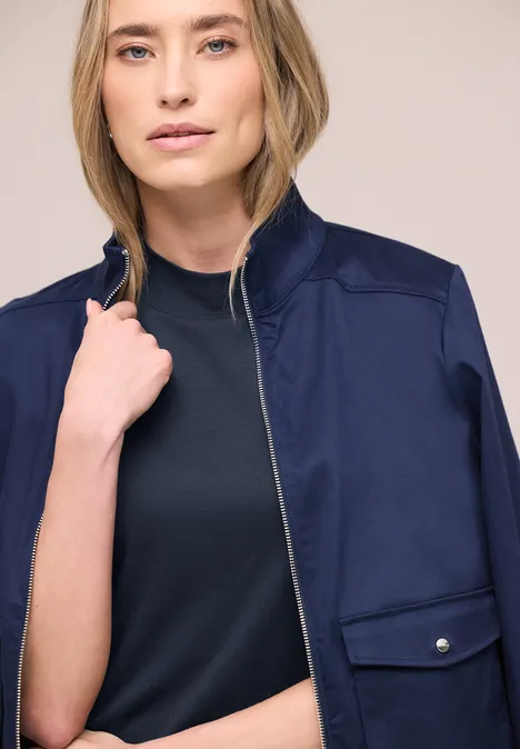 Koszulka Basic z golfem shadowed navy