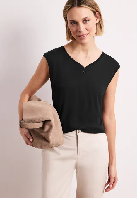 Shirt met knoopdetail Black