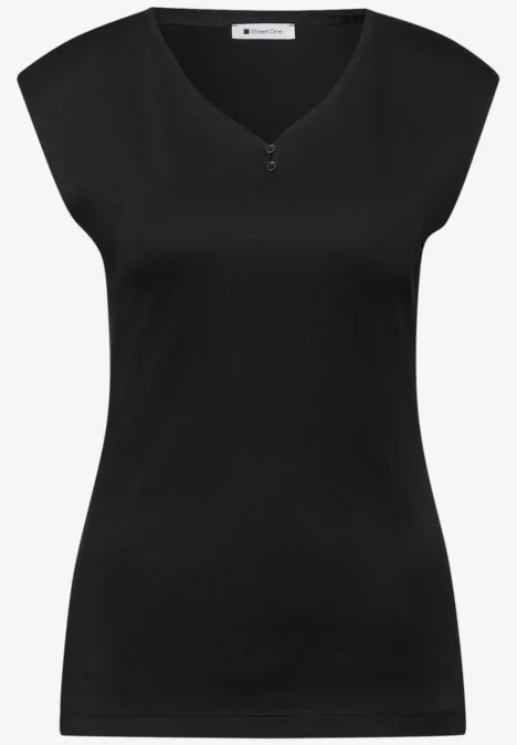 Shirt met knoopdetail Black