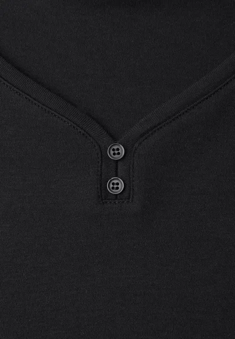 Shirt met knoopdetail Black