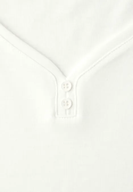 Shirt mit gerundetem V-Ausschnitt off white